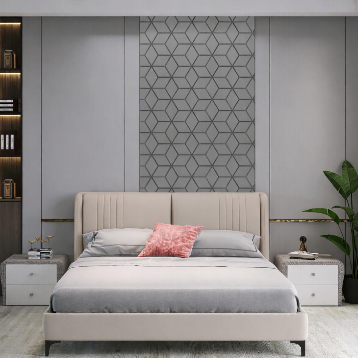 Wall Panel 08F - Grey - Blocks - 240cm - (1 pack / 4pcs) — Slat & Acoustic Panels handmade to order by Langham Furniture, image 1 of 2