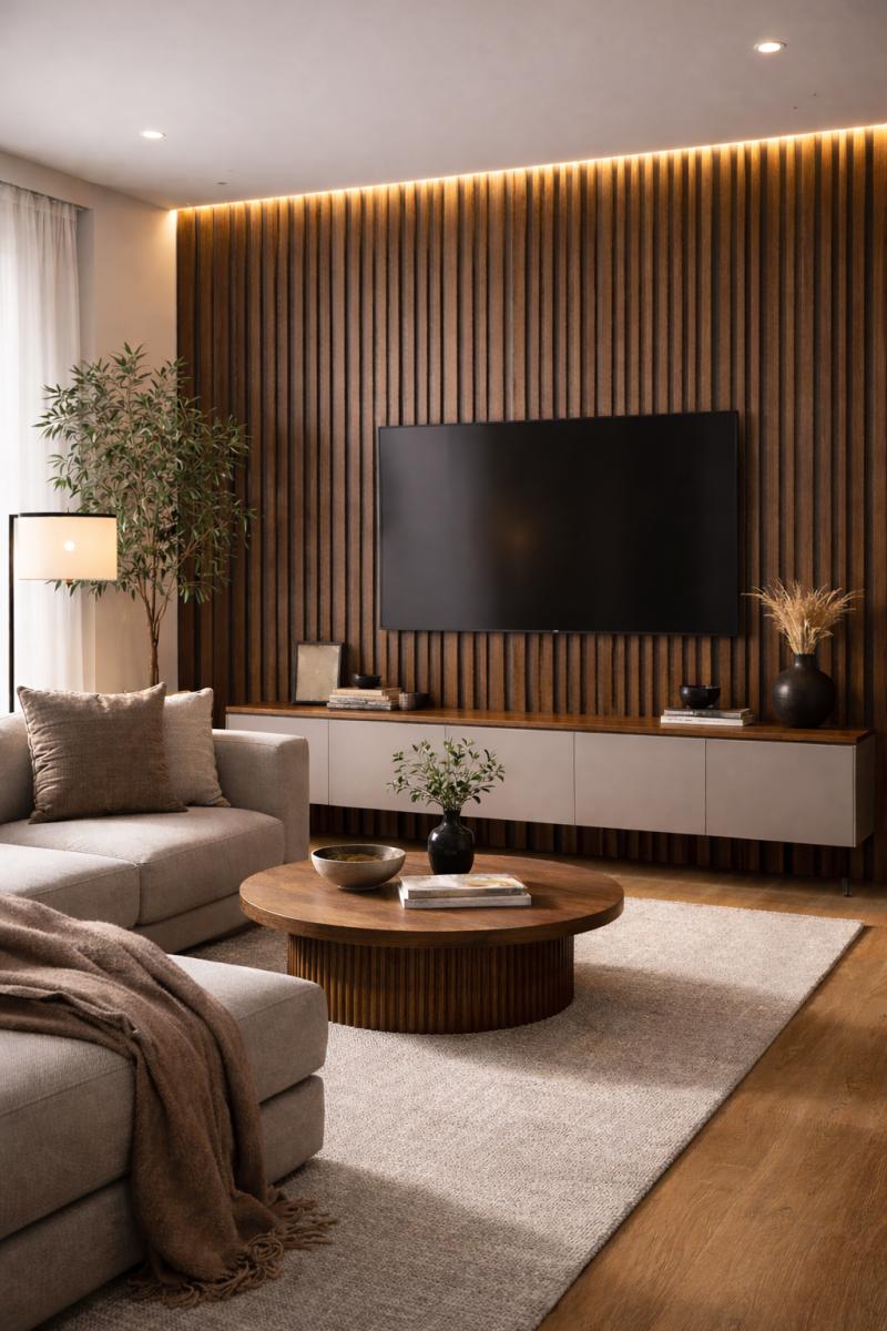 Wall Panel 04T - Walnut - Acoustic - 240cm - (1 pack / 4pcs) — Slat & Acoustic Panels handmade to order by Langham Furniture, image 1 of 2
