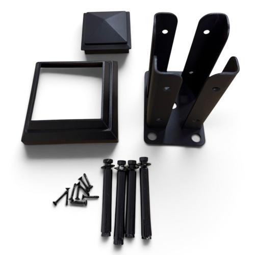 Fence Post Fitting Kit - Black (1 Carton / 4 Sets) — Fencing handmade to order by Langham Furniture