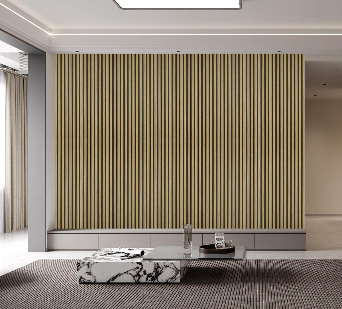 Wall Panel 82A - Oak - Seamless - 240cm - (1 pack / 12pcs) — Slat & Acoustic Panels handmade to order by Langham Furniture, image 1 of 2