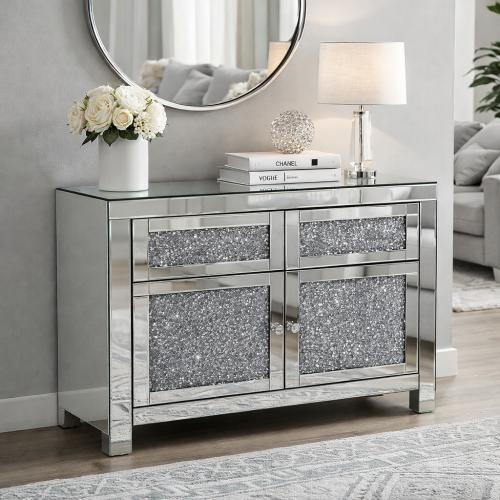 Roma 2 Door 2 Drawer Small Sideboard — Mirrored Furniture handmade to order by Langham Furniture