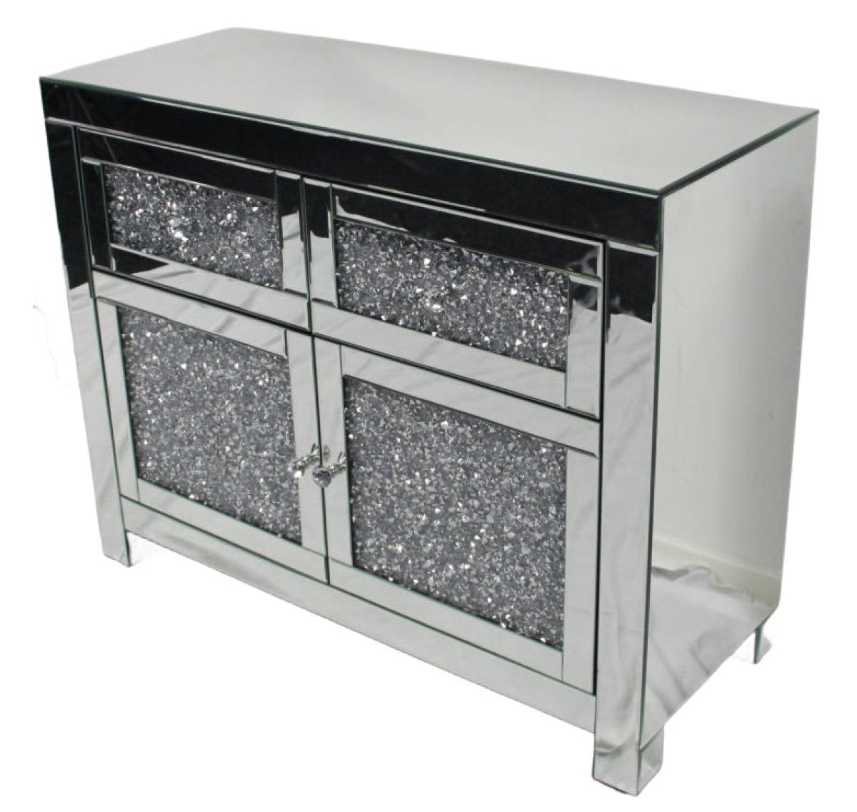 Roma 2 Door 2 Drawer Small Sideboard — Mirrored Furniture handmade to order by Langham Furniture, image 2 of 6