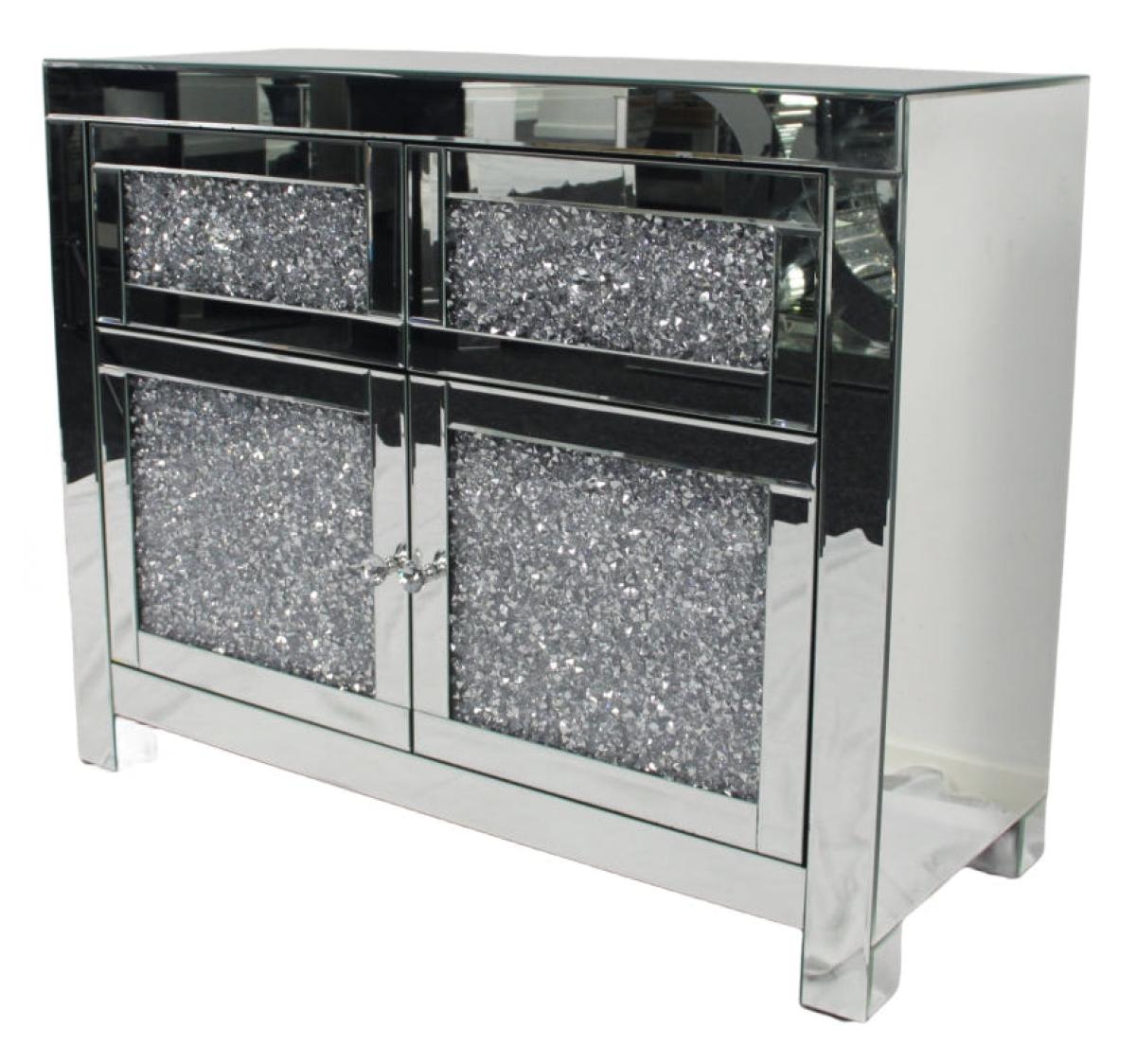Roma 2 Door 2 Drawer Small Sideboard — Mirrored Furniture handmade to order by Langham Furniture, image 3 of 6