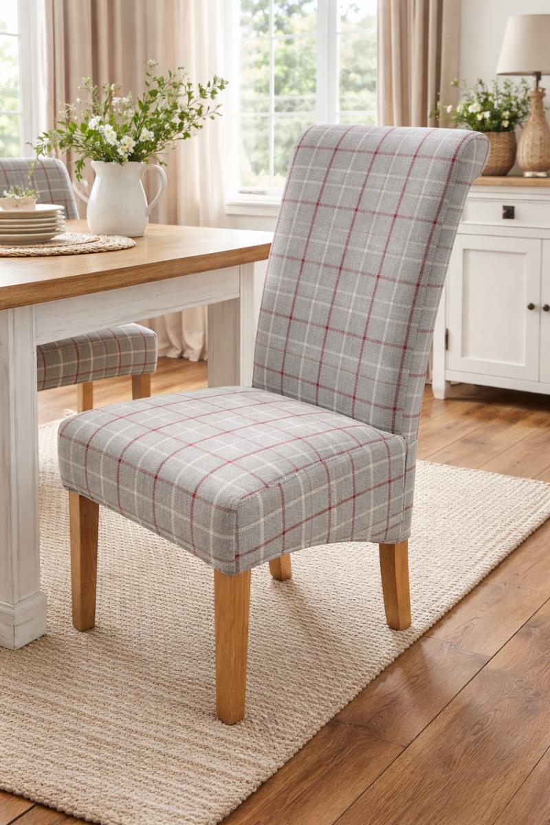 RX Red/Grey Chair (Wooden Legs) — Dining Chairs handmade to order by Langham Furniture, image 1 of 6