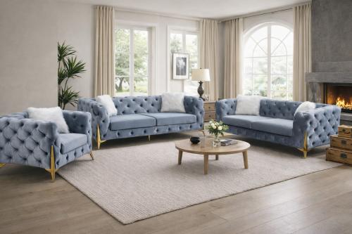G-Paris Grey Shimmer Sofa (3+2+1) — Sofas handmade to order by Langham Furniture