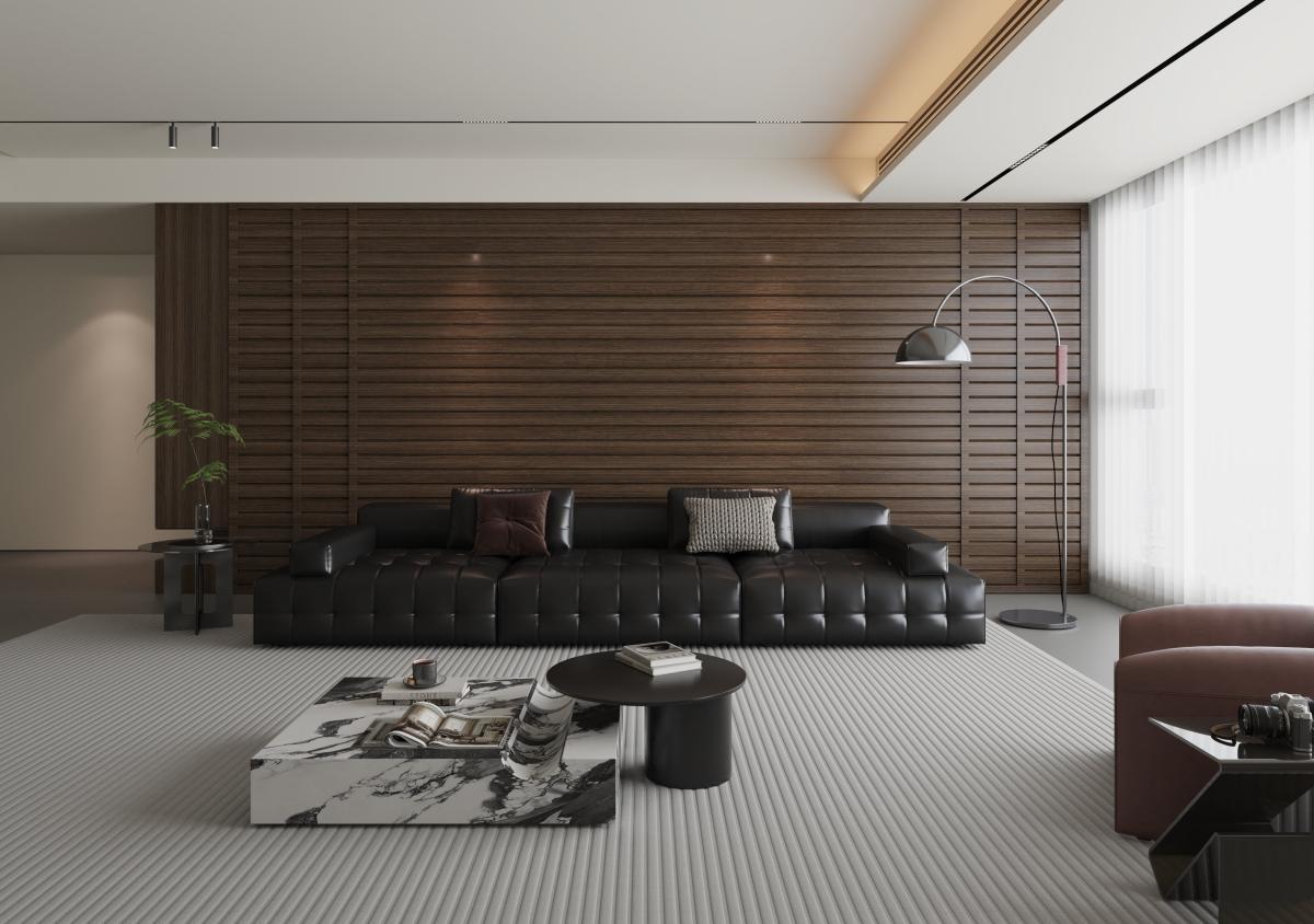 Wall Panel 63T - Walnut - PVC - 240cm - (1 pack / 8pcs) — Slat & Acoustic Panels handmade to order by Langham Furniture, image 4 of 4