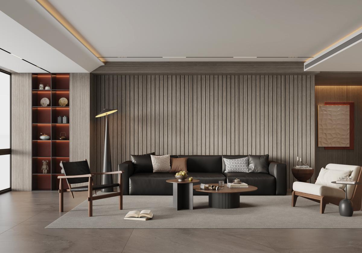 Wall Panel 63B - Grey - PVC - 240cm - (1 pack / 8pcs) — Slat & Acoustic Panels handmade to order by Langham Furniture, image 1 of 4