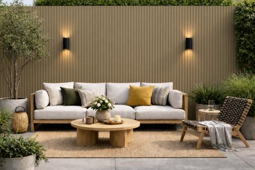 Wall Panel 84F - Khaki - Outdoor - 240cm - (1 pack / 12pcs) — Outdoor Wall Panels handmade to order by Langham Furniture