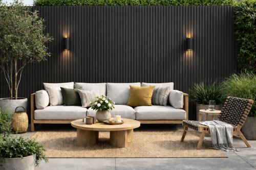 Wall Panel 84E - Black - Outdoor - 240cm - (1 pack / 12pcs) — Outdoor Wall Panels handmade to order by Langham Furniture