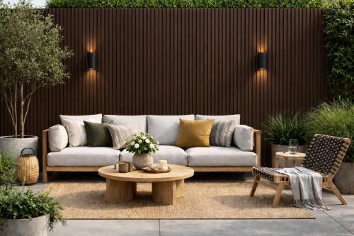Wall Panel 84D - Dark Brown - Outdoor - 240cm - (1 pack / 12pcs) — Outdoor Wall Panels handmade to order by Langham Furniture