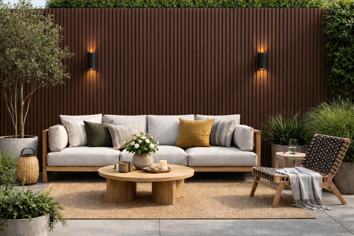 Wall Panel 84C - Light Brown - Outdoor - 240cm - (1 pack / 12pcs) — Outdoor Wall Panels handmade to order by Langham Furniture, image 1 of 2