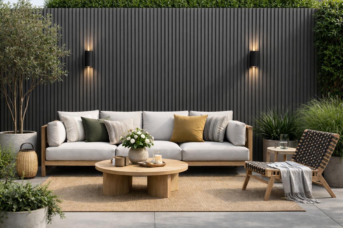 Wall Panel 84B - Grey - Outdoor - 240cm - (1 pack / 12pcs) — Outdoor Wall Panels handmade to order by Langham Furniture, image 1 of 2