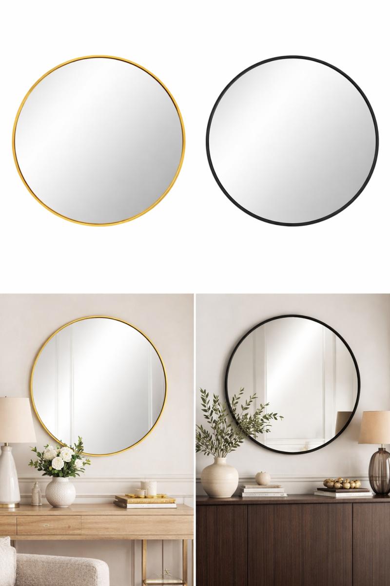 G-M015 Gold and Black Wall Mirrors (2 Pack) — Wall Mirrors handmade to order by Langham Furniture, image 1 of 5