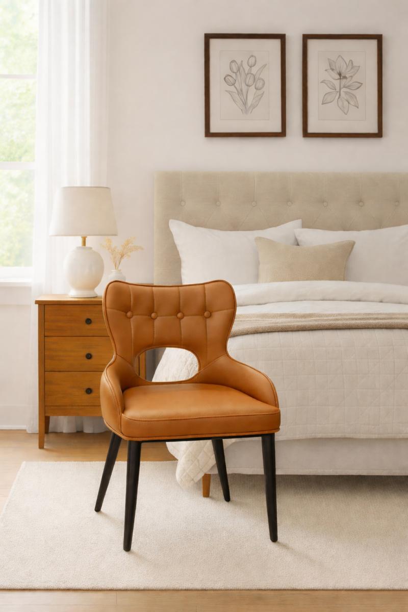Marbella PU Chair (Black Legs) — Dining Chairs handmade to order by Langham Furniture, image 7 of 16