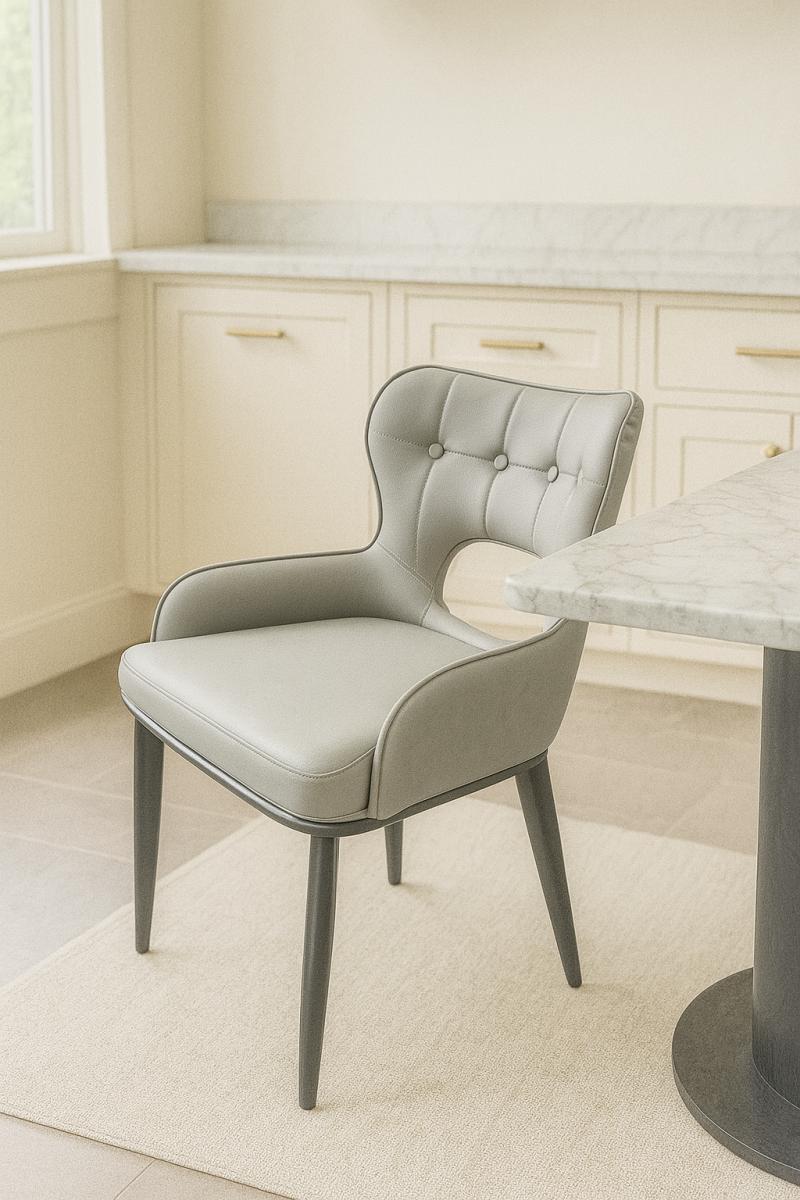 Marbella PU Chair (Black Legs) — Dining Chairs handmade to order by Langham Furniture, image 8 of 16