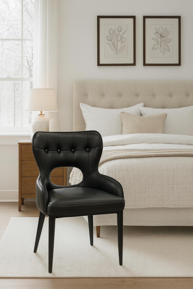 Marbella PU Chair (Black Legs) — Dining Chairs handmade to order by Langham Furniture, image 9 of 16
