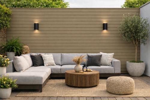 Wall Panel 87F - Khaki - Outdoor - 290cm - (1 pack / 6pcs) — Outdoor Wall Panels handmade to order by Langham Furniture