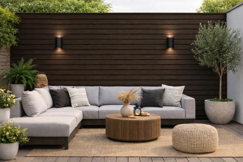 Wall Panel 87D - Dark Brown - Outdoor - 290cm - (1 pack / 6pcs) — Outdoor Wall Panels handmade to order by Langham Furniture