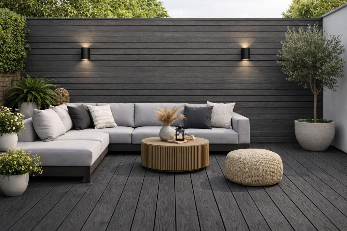 Decking 85E - Black - Outdoor - 290cm - (1 pack / 4pcs) — Decking handmade to order by Langham Furniture, image 1 of 2