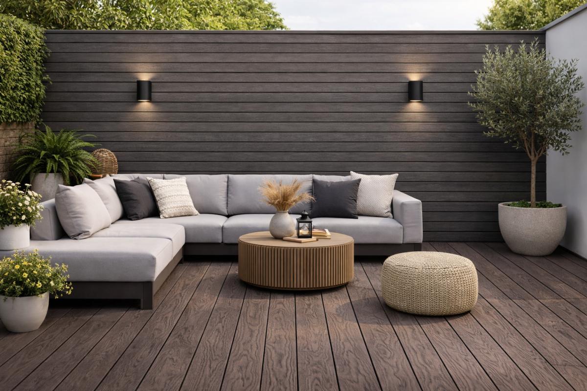 Decking 85D - Dark Brown - Outdoor - 290cm - (1 pack / 4pcs) — Decking handmade to order by Langham Furniture, image 1 of 2