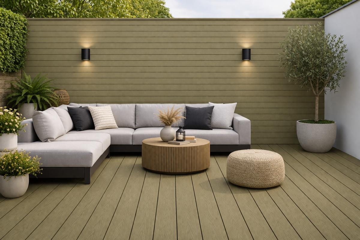 Decking 85F - Khaki - Outdoor - 290cm - (1 pack / 4pcs) — Decking handmade to order by Langham Furniture, image 1 of 2