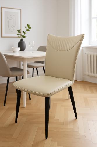 Venice 01 PU Chair (Black Legs) — Dining Chairs handmade to order by Langham Furniture