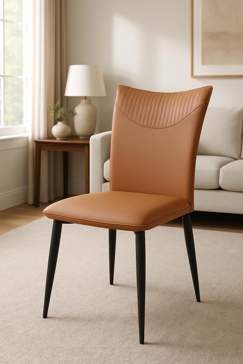 Venice 01 PU Chair (Black Legs) — Dining Chairs handmade to order by Langham Furniture, image 5 of 8