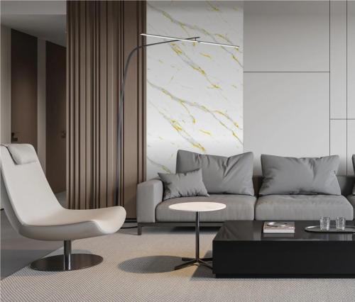 Wall Panel 011D - Gold and White Marble - Wall Board - 240cm - (1 pack / 2pcs) — Slat & Acoustic Panels handmade to order by Langham Furniture