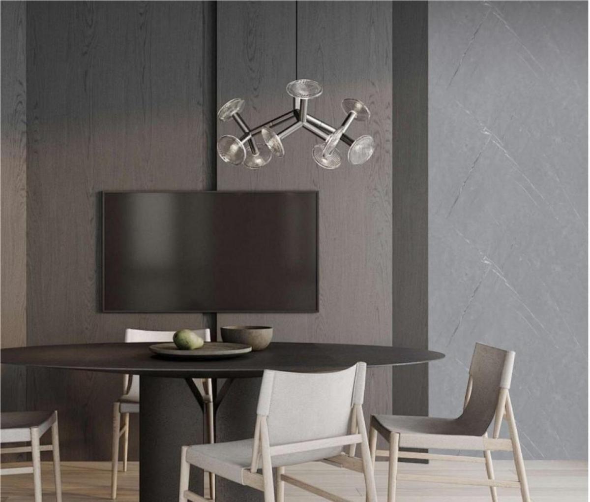 Wall Panel 011B - Grey Marble - Wall Board - 240cm - (1 pack / 2pcs) — Slat & Acoustic Panels handmade to order by Langham Furniture, image 1 of 4