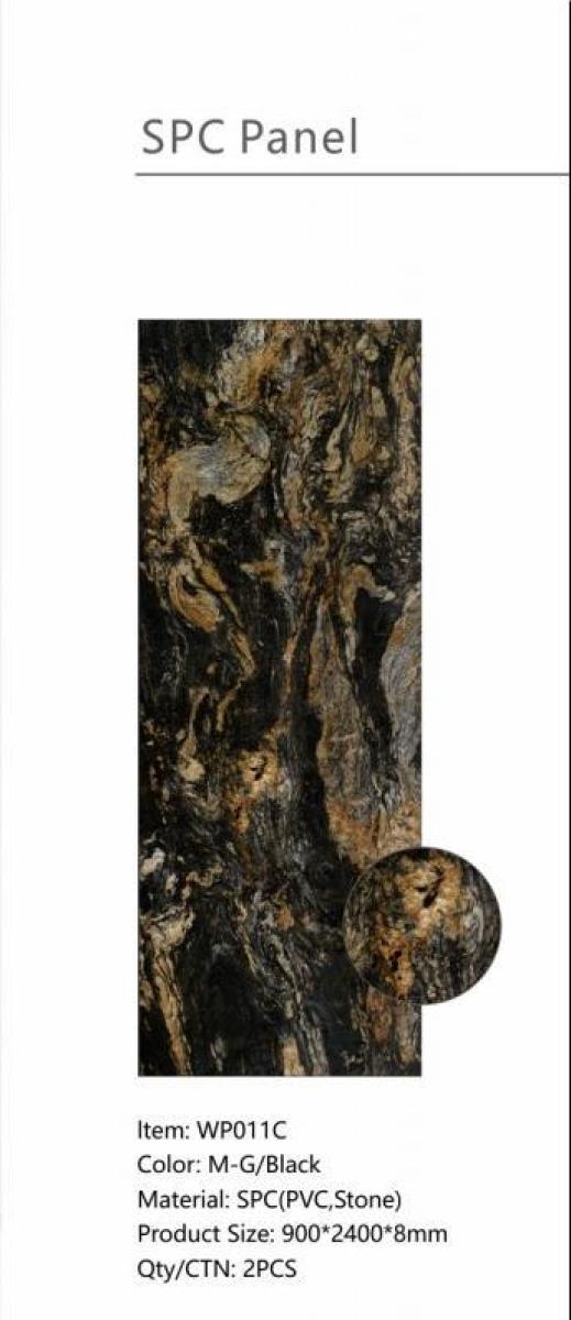 Wall Panel 011C - Gold and Black Marble - Wall Board - 240cm - (1 pack / 2pcs) — Slat & Acoustic Panels handmade to order by Langham Furniture, image 4 of 4
