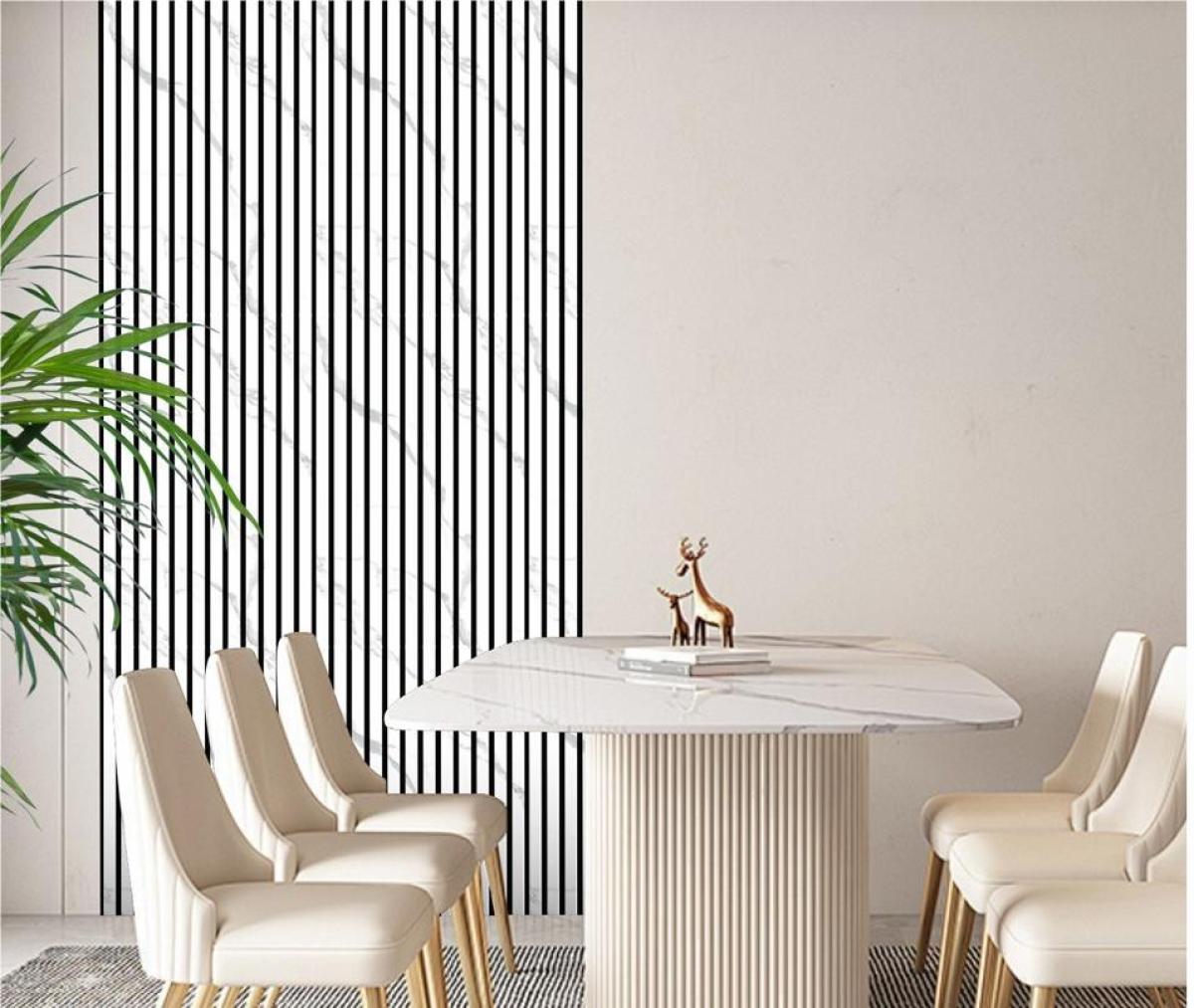 Wall Panel 02WK - White Marble - Acoustic - 280cm - (1 pack / 3pcs) — Slat & Acoustic Panels handmade to order by Langham Furniture, image 1 of 4