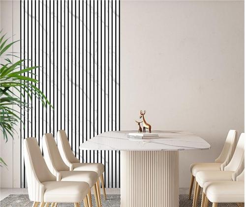 Wall Panel 02WK - White Marble - Acoustic - 280cm - (1 pack / 3pcs) — Slat & Acoustic Panels handmade to order by Langham Furniture