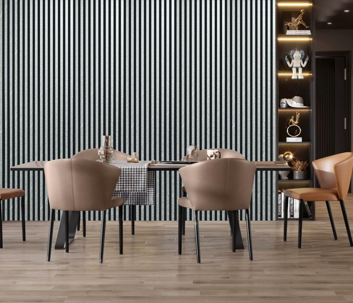 Wall Panel 01WO - Grey Marble - Acoustic - 240cm - (1 pack / 4pcs) — Slat & Acoustic Panels handmade to order by Langham Furniture, image 1 of 3