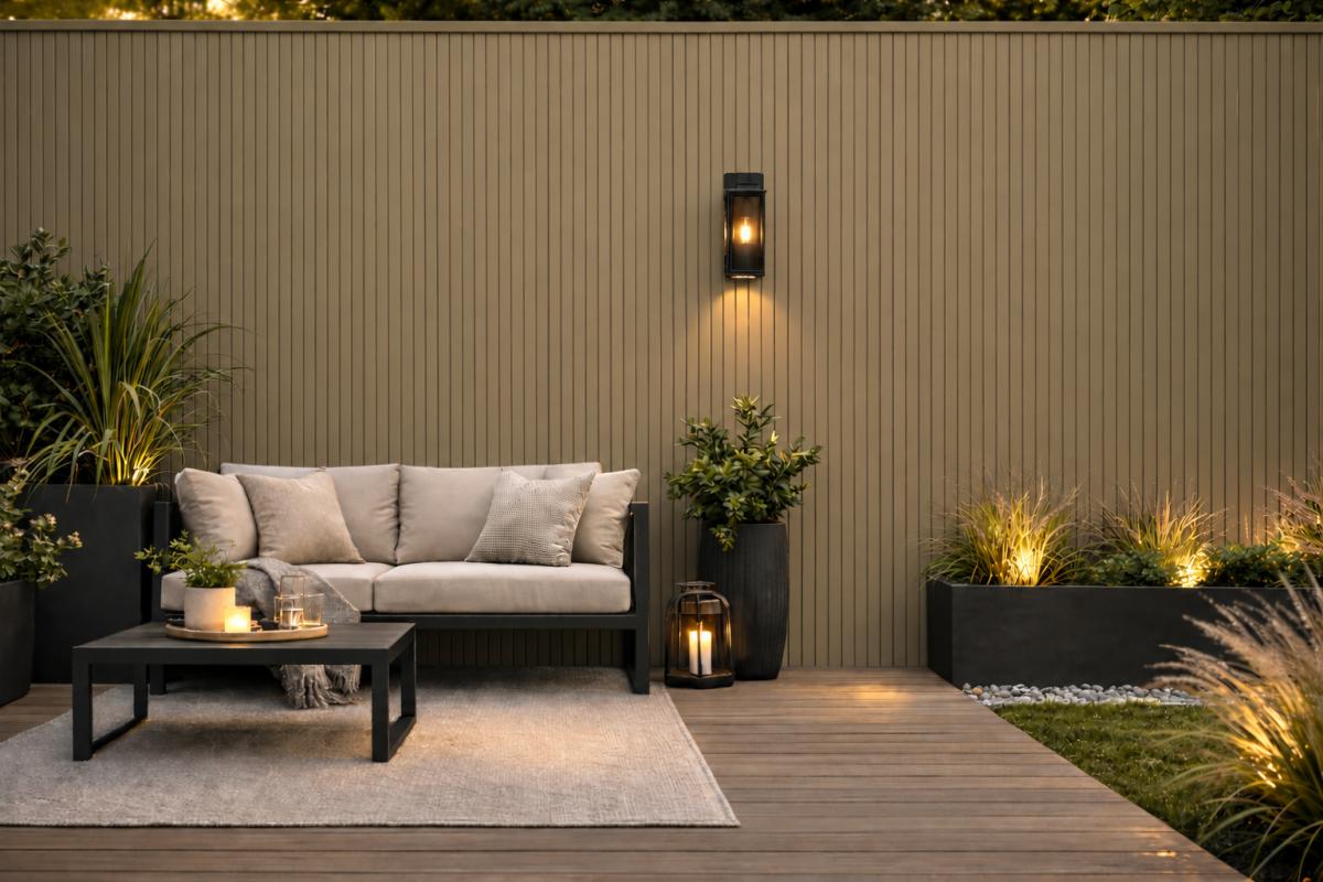 Wall Panel 83F - Khaki - Outdoor - 290cm - (1 pack / 6pcs) — Outdoor Wall Panels handmade to order by Langham Furniture, image 1 of 4