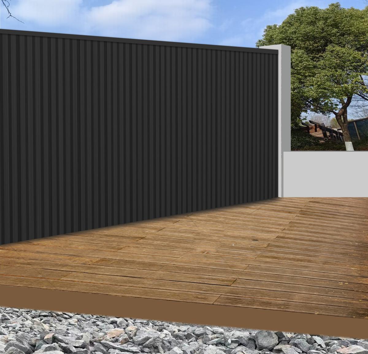 Wall Panel 83E - Black - Outdoor - 180cm/290cm - (1 pack / 6pcs) — Outdoor Wall Panels handmade to order by Langham Furniture, image 4 of 4