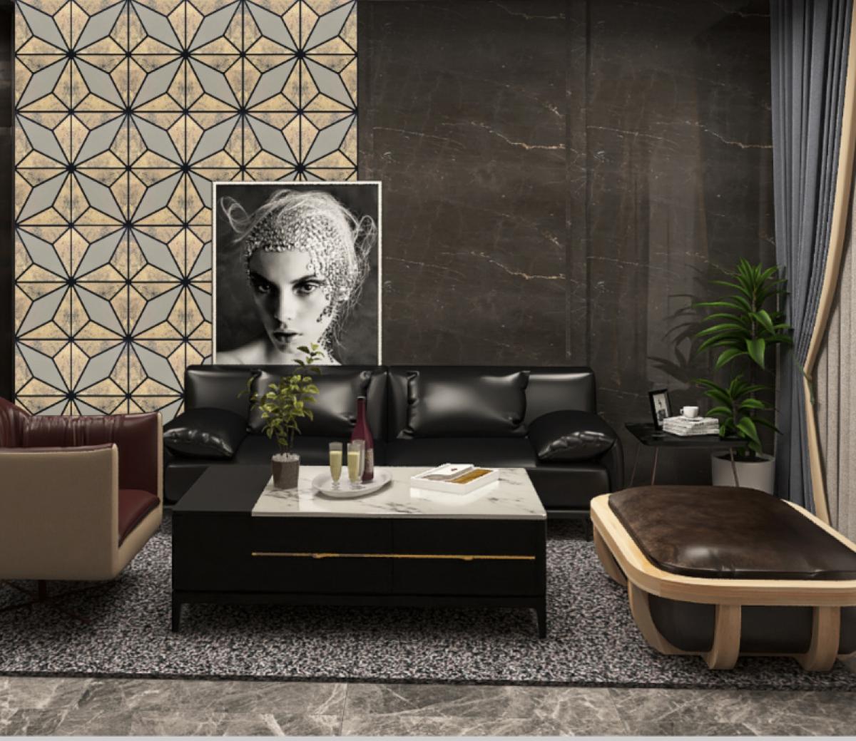 Wall Panel 010B - Antique Metallic Gold - Acoustic - 240cm - (1 pack / 4pcs) — Slat & Acoustic Panels handmade to order by Langham Furniture, image 1 of 4
