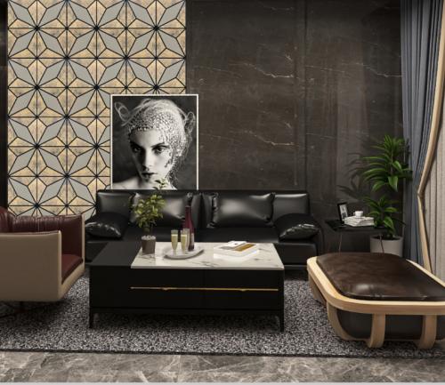 Wall Panel 010B - Antique Metallic Gold - Acoustic - 240cm - (1 pack / 4pcs) — Slat & Acoustic Panels handmade to order by Langham Furniture