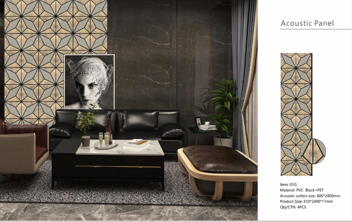 Wall Panel 010B - Antique Metallic Gold - Acoustic - 240cm - (1 pack / 4pcs) — Slat & Acoustic Panels handmade to order by Langham Furniture, image 3 of 4