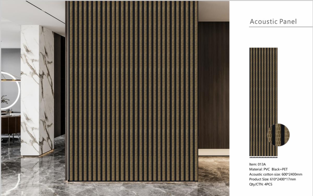 Wall Panel 013B - PS Gold and Brown - Acoustic - 240cm - (1 pack / 4pcs) — Slat & Acoustic Panels handmade to order by Langham Furniture, image 1 of 3