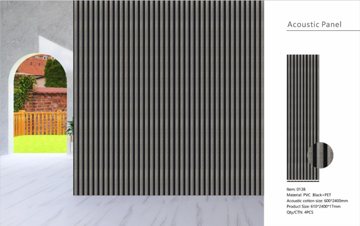 Wall Panel 013A - PS Gold and Grey - Acoustic - 240cm - (1 pack / 4pcs) — Slat & Acoustic Panels handmade to order by Langham Furniture, image 1 of 3