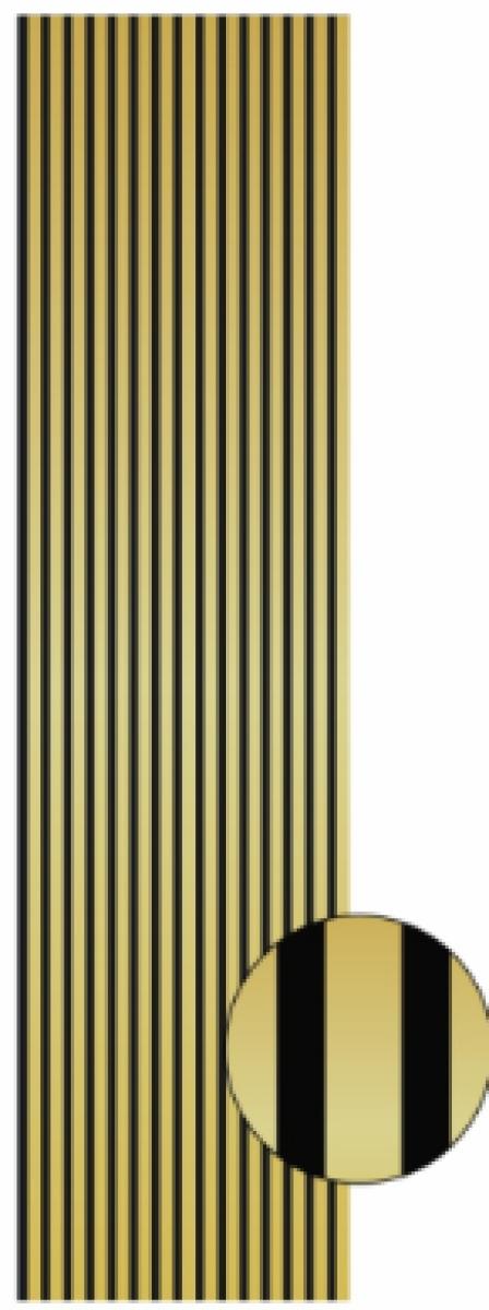 Wall Panel 01G - Shiny Gold - Acoustic - 240cm - (1 pack / 4pcs) — Slat & Acoustic Panels handmade to order by Langham Furniture, image 3 of 4