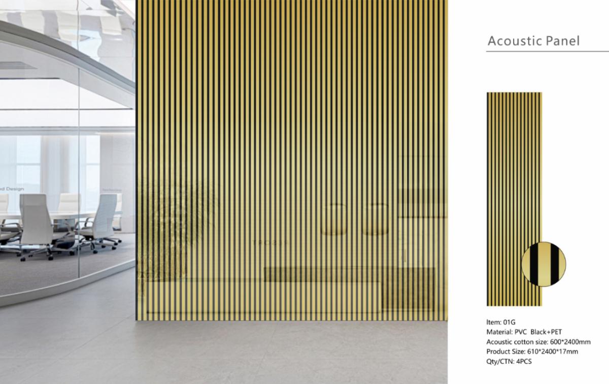 Wall Panel 01G - Shiny Gold - Acoustic - 240cm - (1 pack / 4pcs) — Slat & Acoustic Panels handmade to order by Langham Furniture, image 4 of 4