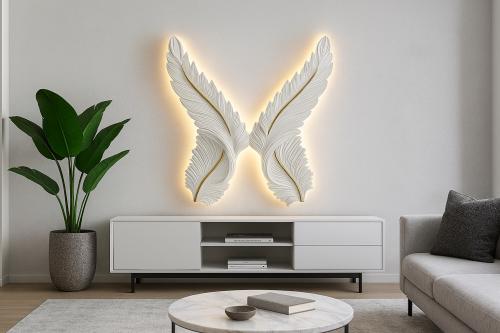 PU657 - LED Wings 03 (White/Warm LED) — Lighting handmade to order by Langham Furniture
