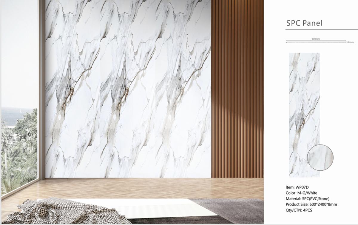 Wall Panel 07D - Gold and White Marble - Wall Board - 240cm - (1 pack / 4pcs) — Slat & Acoustic Panels handmade to order by Langham Furniture, image 3 of 5