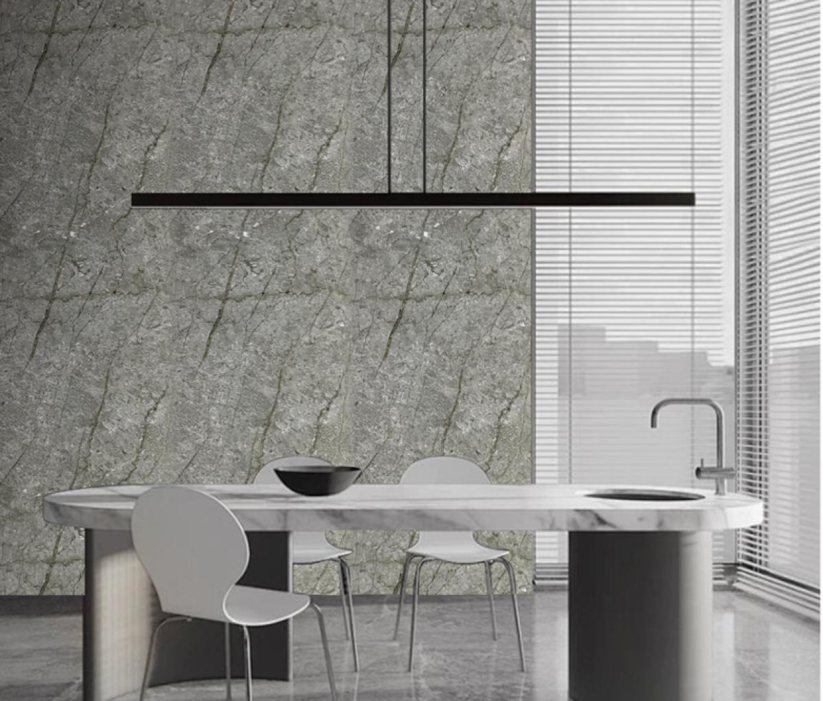 Wall Panel 07F - Gold and Grey Marble - Wall Board - 240cm - (1 pack / 4pcs) — Slat & Acoustic Panels handmade to order by Langham Furniture, image 1 of 5