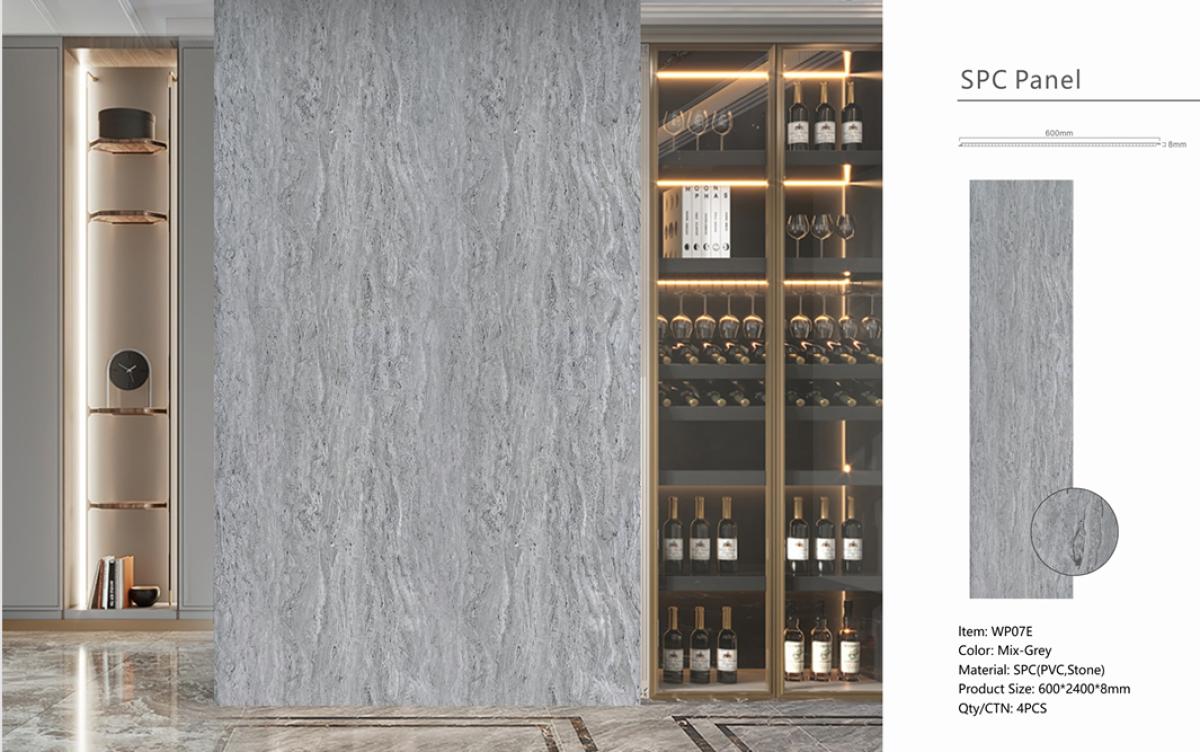 Wall Panel 07E - Mix Grey Marble - Wall Board - 240cm - (1 pack / 4pcs) — Slat & Acoustic Panels handmade to order by Langham Furniture, image 3 of 5