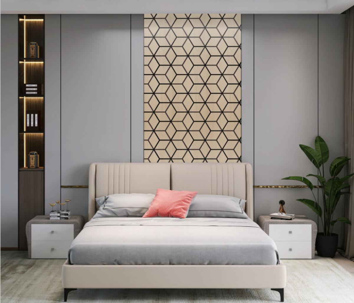 Wall Panel 08A - Oak - Blocks - 240cm - (1 pack / 4pcs) — Slat & Acoustic Panels handmade to order by Langham Furniture, image 1 of 4