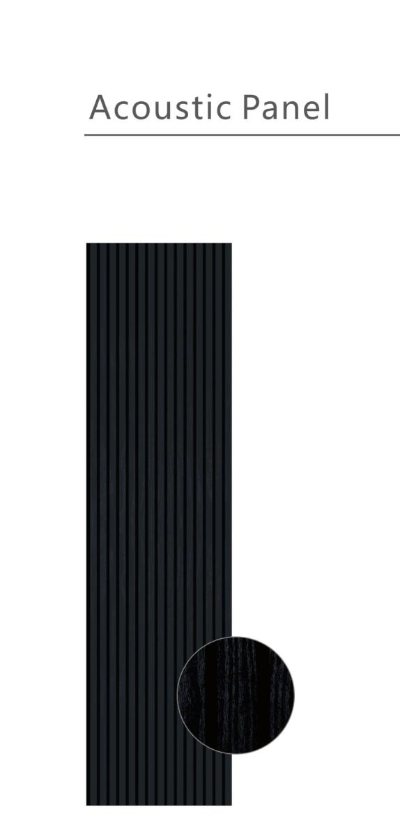Wall Panel 01E - Black - Acoustic - 240cm - (1 pack / 4pcs) — Slat & Acoustic Panels handmade to order by Langham Furniture, image 3 of 3