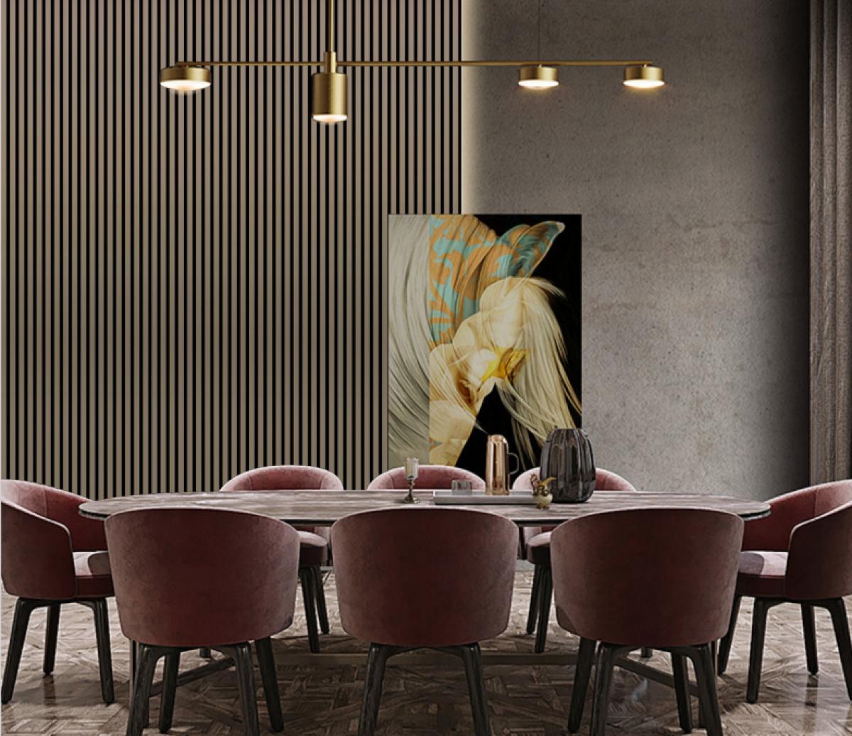 Wall Panel 01WF - Metallic Brown - Acoustic - 240cm - (1 pack / 4pcs) — Slat & Acoustic Panels handmade to order by Langham Furniture, image 1 of 6