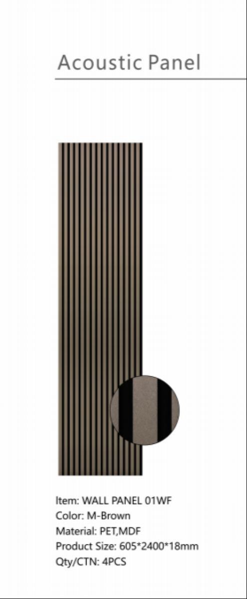 Wall Panel 01WF - Metallic Brown - Acoustic - 240cm - (1 pack / 4pcs) — Slat & Acoustic Panels handmade to order by Langham Furniture, image 4 of 6